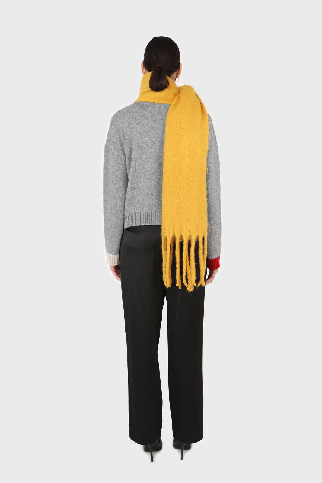 Grey and yellow contrast trim cardigan_8