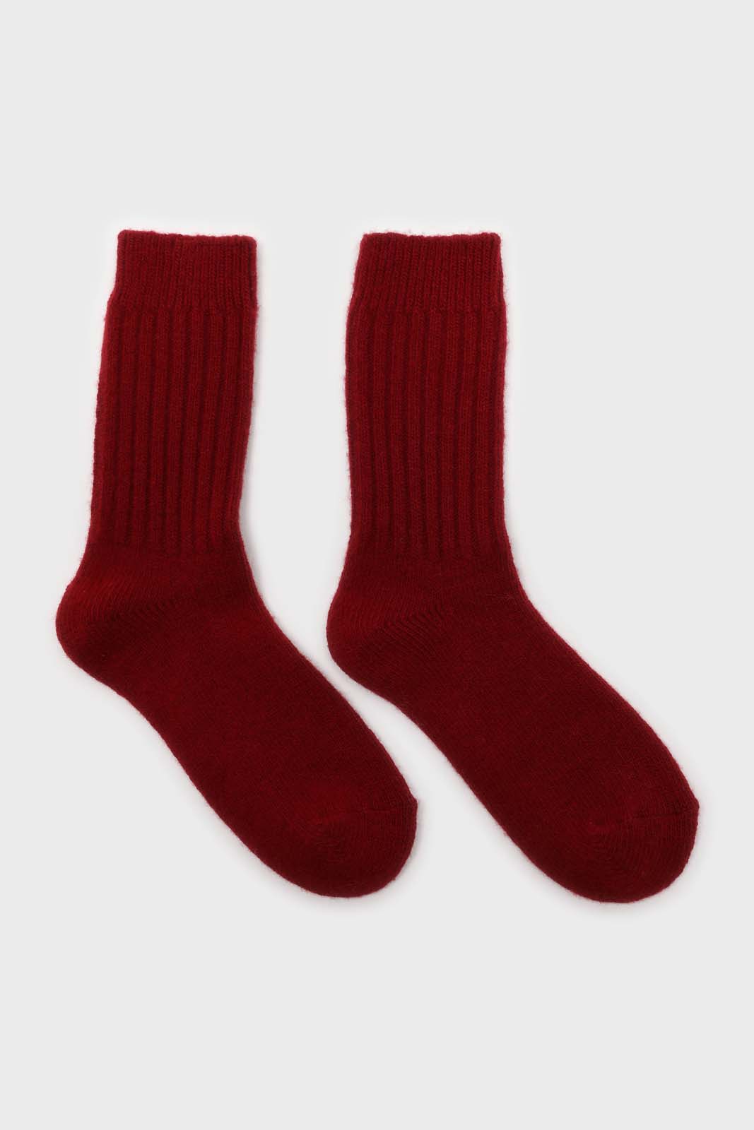 Burgundy cashmere wool blend socks_3