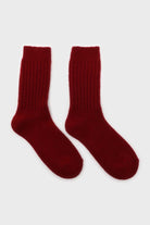 Burgundy cashmere wool blend socks_3