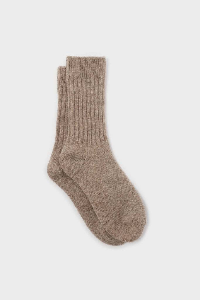 Beige cashmere wool blend socks_1
