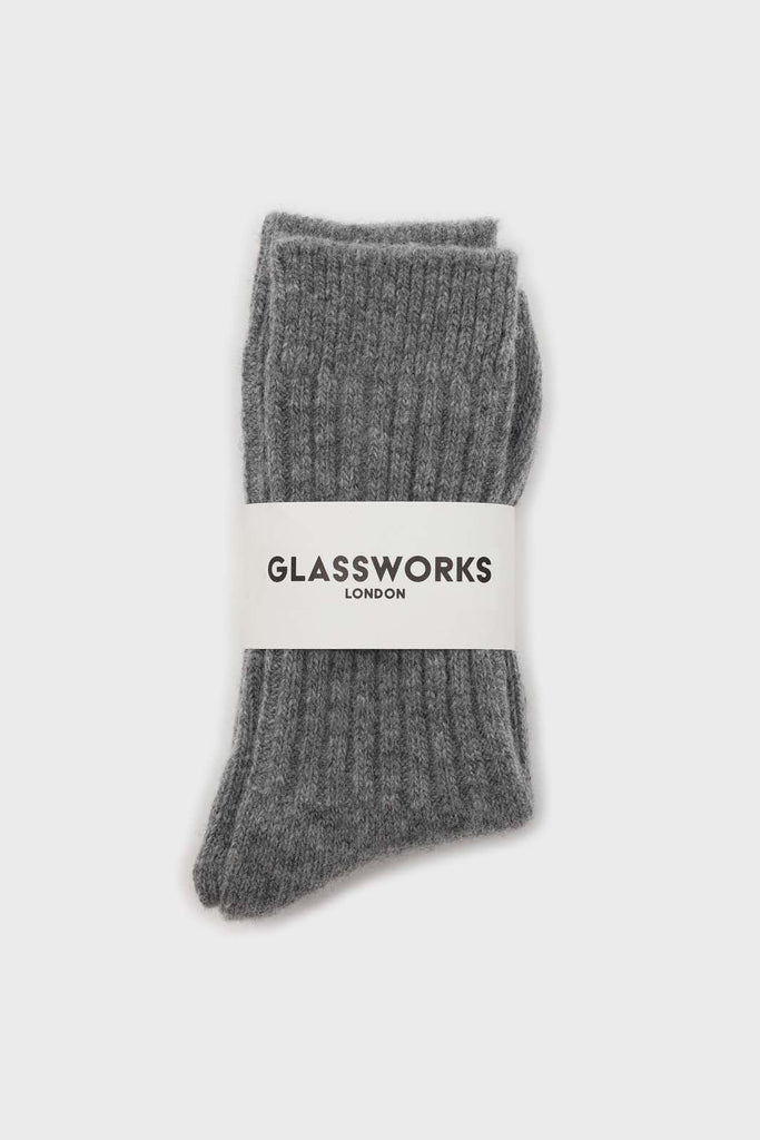 Grey cashmere wool blend socks_3