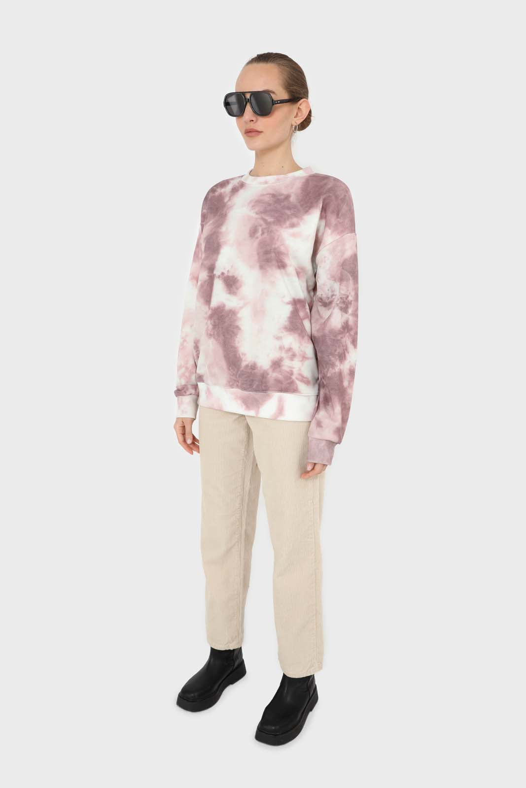 Pink tie dye loose fit sweatshirt_2