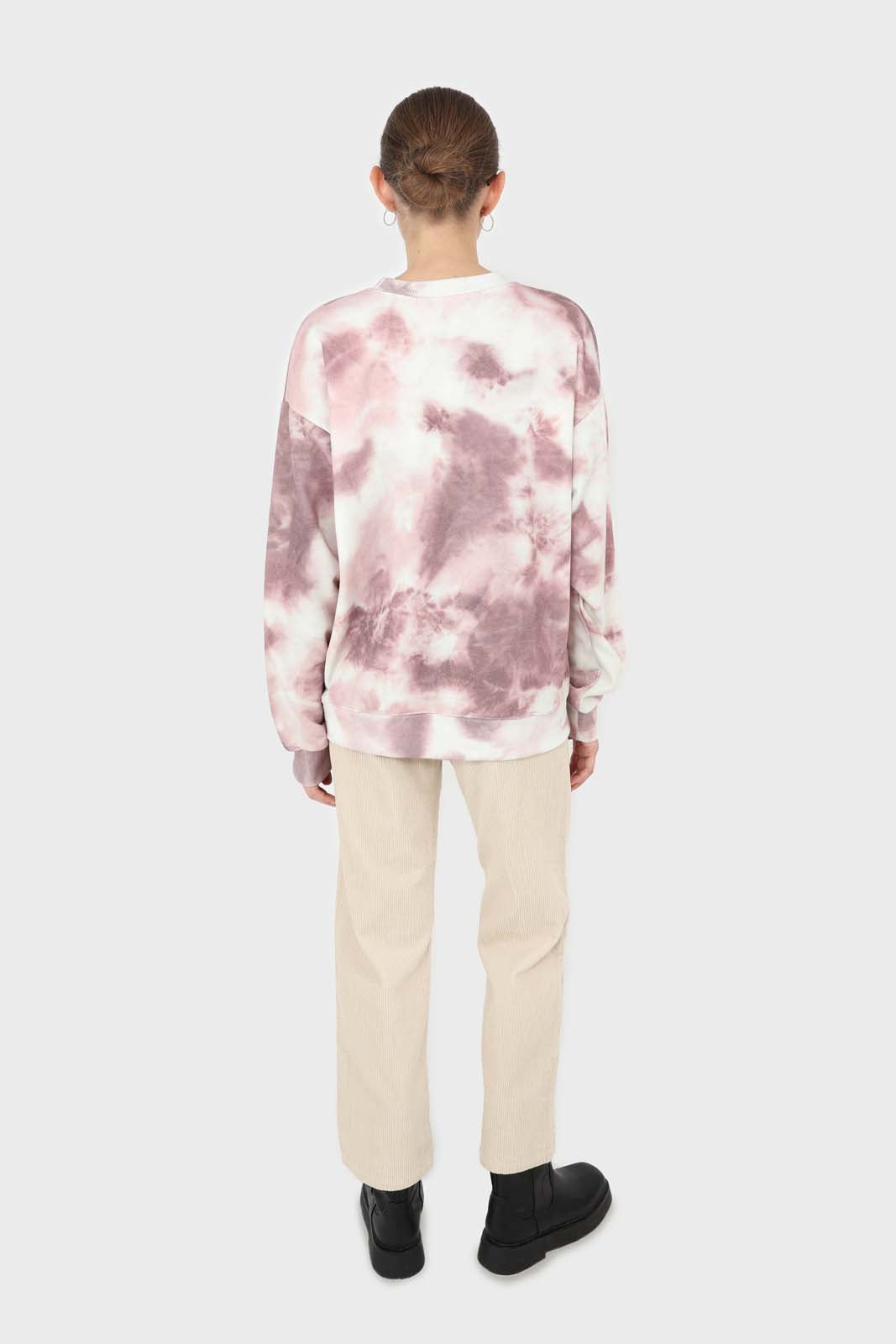 Pink tie dye loose fit sweatshirt_3