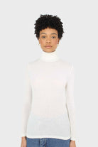 Ivory fine ribbed jersey turtleneck top_4