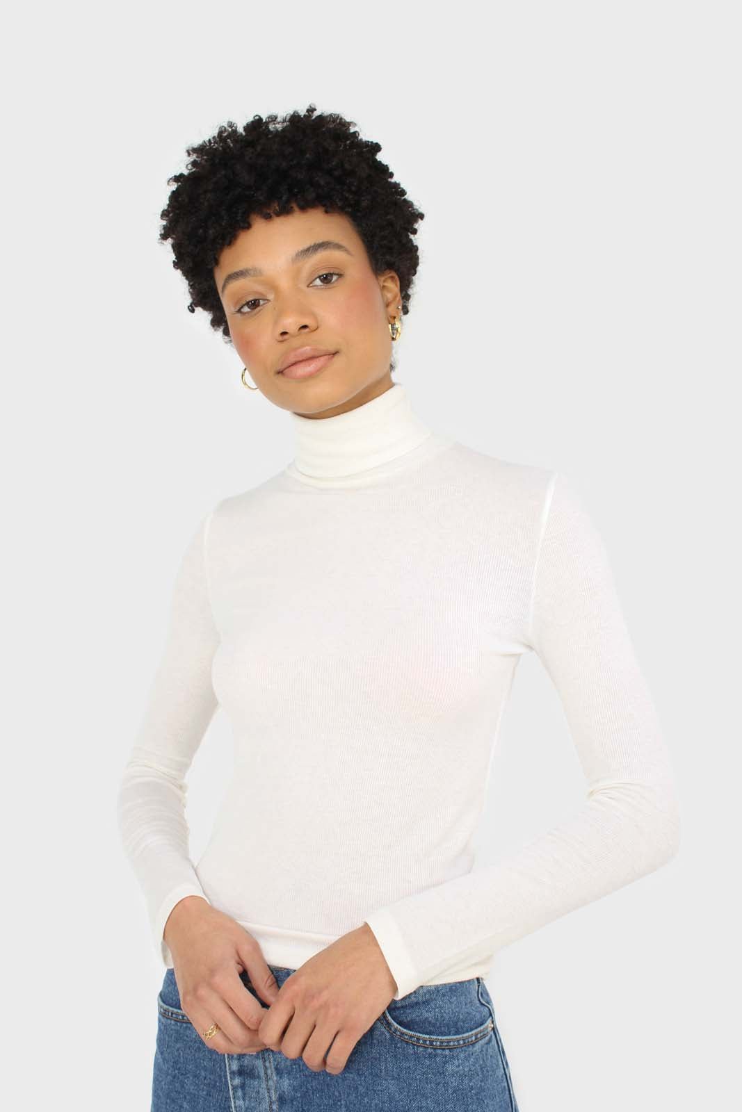 Ivory fine ribbed jersey turtleneck top_2
