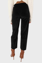 Black velvet loose fit trousers_2