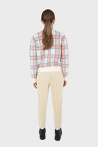 Beige ribbed velvet loose fit trousers_4