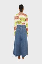 Green and brown tie dye cropped top_5