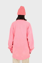 Neon pink corduroy oversized shirt_2