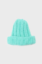 Mint large ribbed wool beanie hat_4