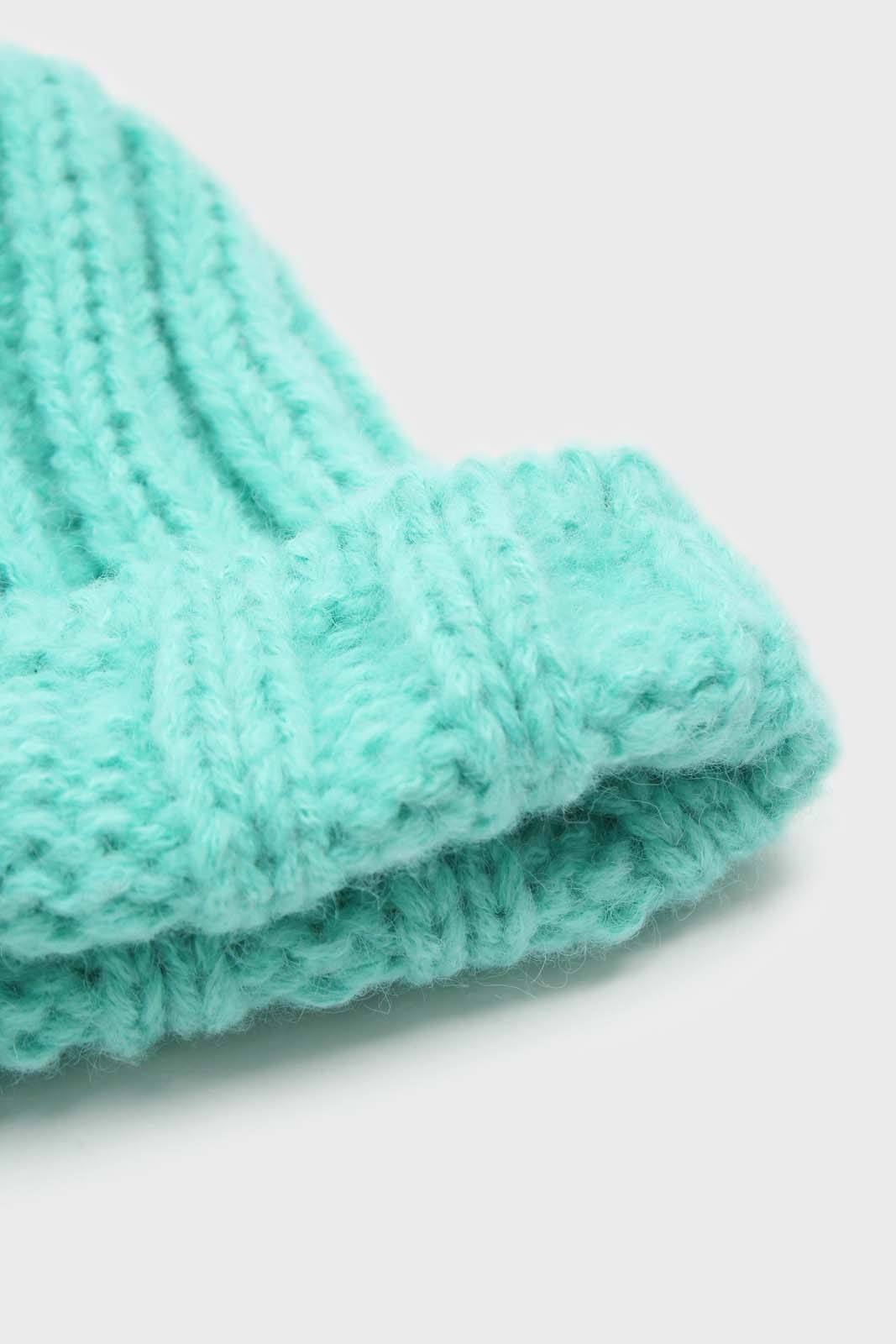 Mint large ribbed wool beanie hat_5