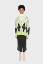 Light green and navy argyle cardigan_3