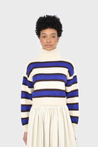 Ivory and cobalt blue bold striped turtleneck jumper_7