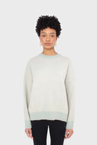 Mint herringbone fitted crew neck jumper_6