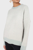 Mint herringbone fitted crew neck jumper_9