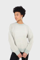 Mint herringbone fitted crew neck jumper_1