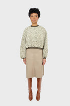 Khaki teddy cropped sweatshirt_3