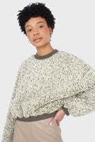 Khaki teddy cropped sweatshirt_1