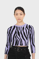 Lilac and black zebra cropped top_1