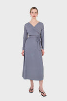 Blue and purple diamond jersey wrap dress_1