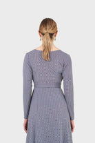 Blue and purple diamond jersey wrap dress_6