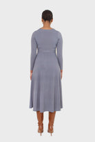 Blue and purple diamond jersey wrap dress_12