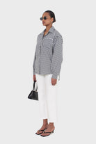 Black and white gingham oversized shirt_6