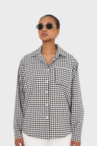 Black and white gingham oversized shirt_4