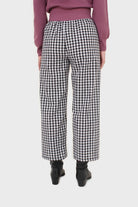 Black and white gingham loose fit trousers_6