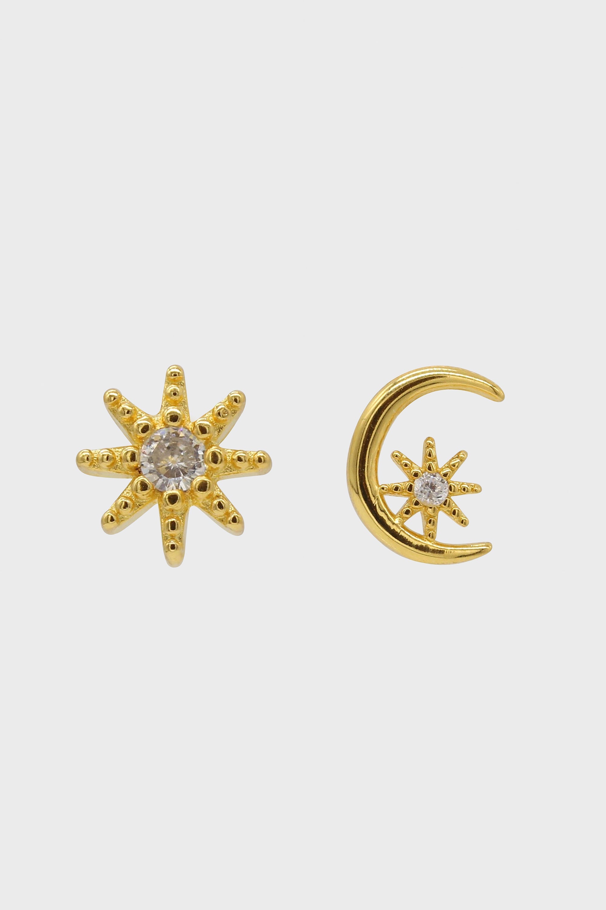 Gold moon and star diamante earrings_1
