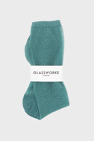 Mint green glitter superstar long socks_3
