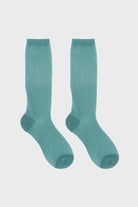 Mint green glitter superstar long socks_4