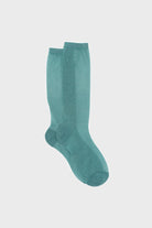 Mint green glitter superstar long socks_1