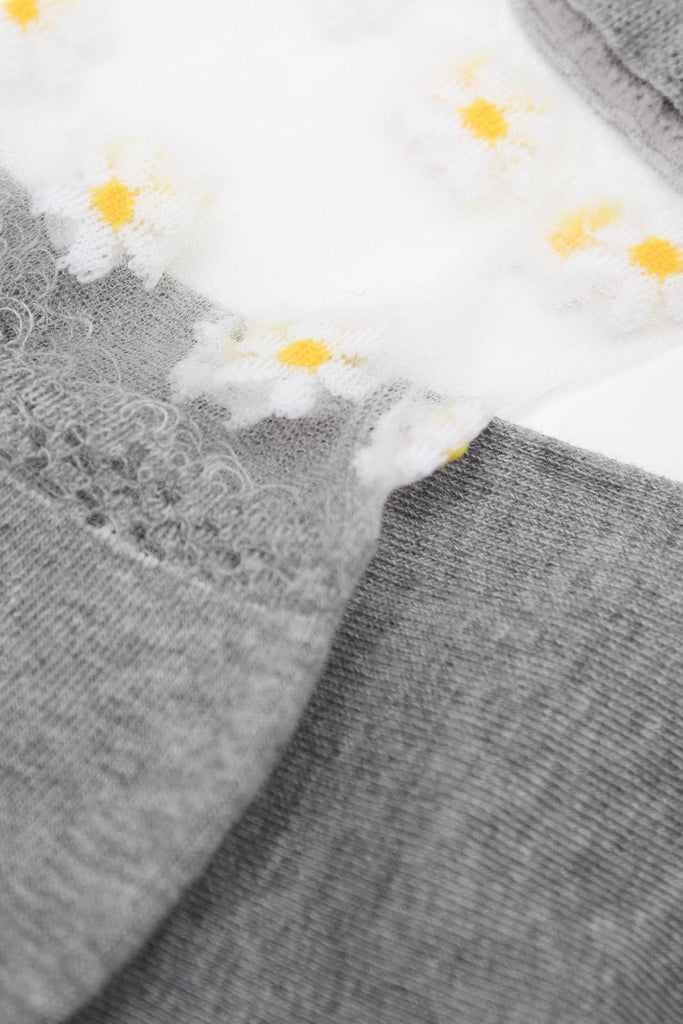 Grey sheer daisies ankle block socks_2