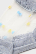 Baby blue and yellow sheer polka dot socks_4