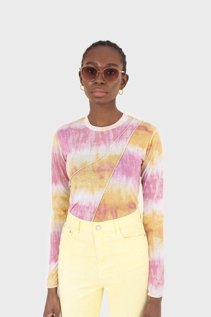 Pink and orange tie dye cropped top_6
