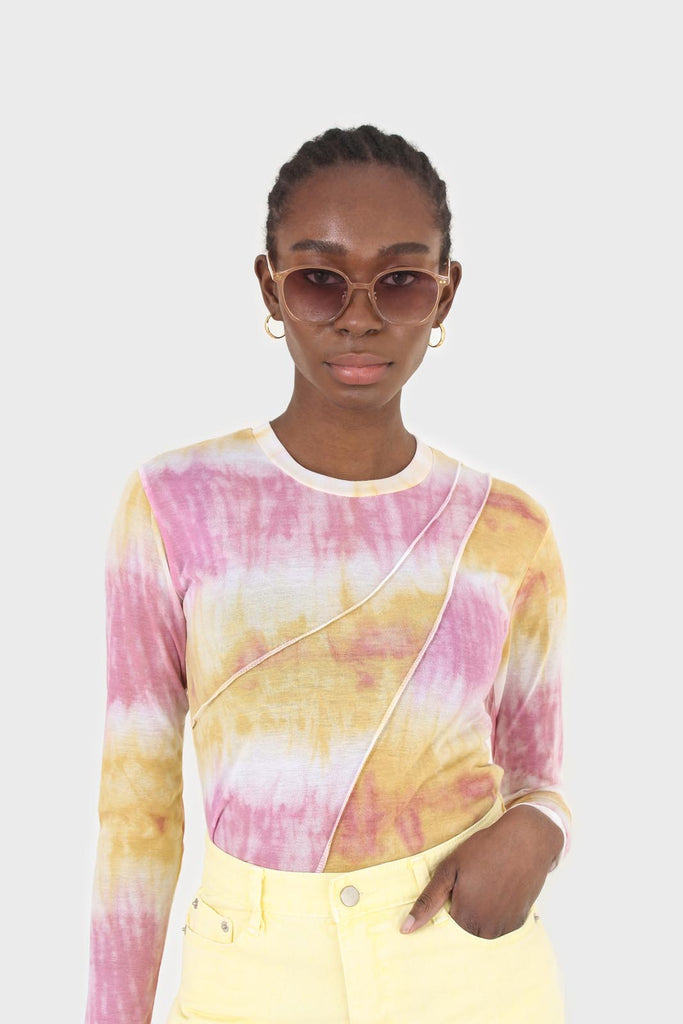 Pink and orange tie dye cropped top_7