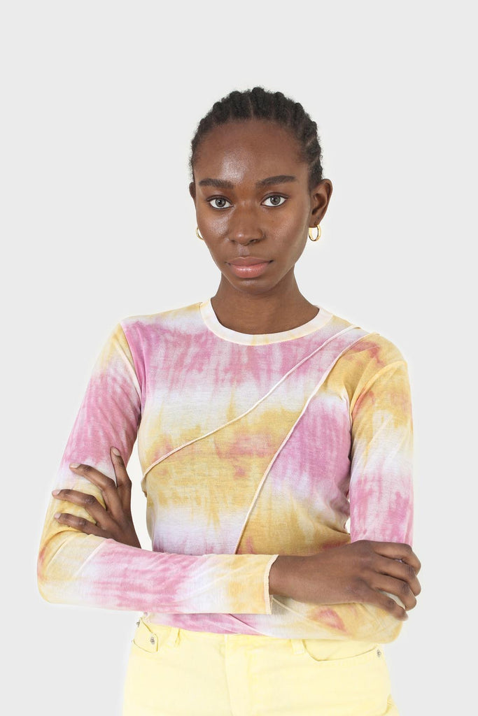 Pink and orange tie dye cropped top_8