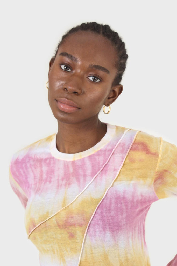 Pink and orange tie dye cropped top_2
