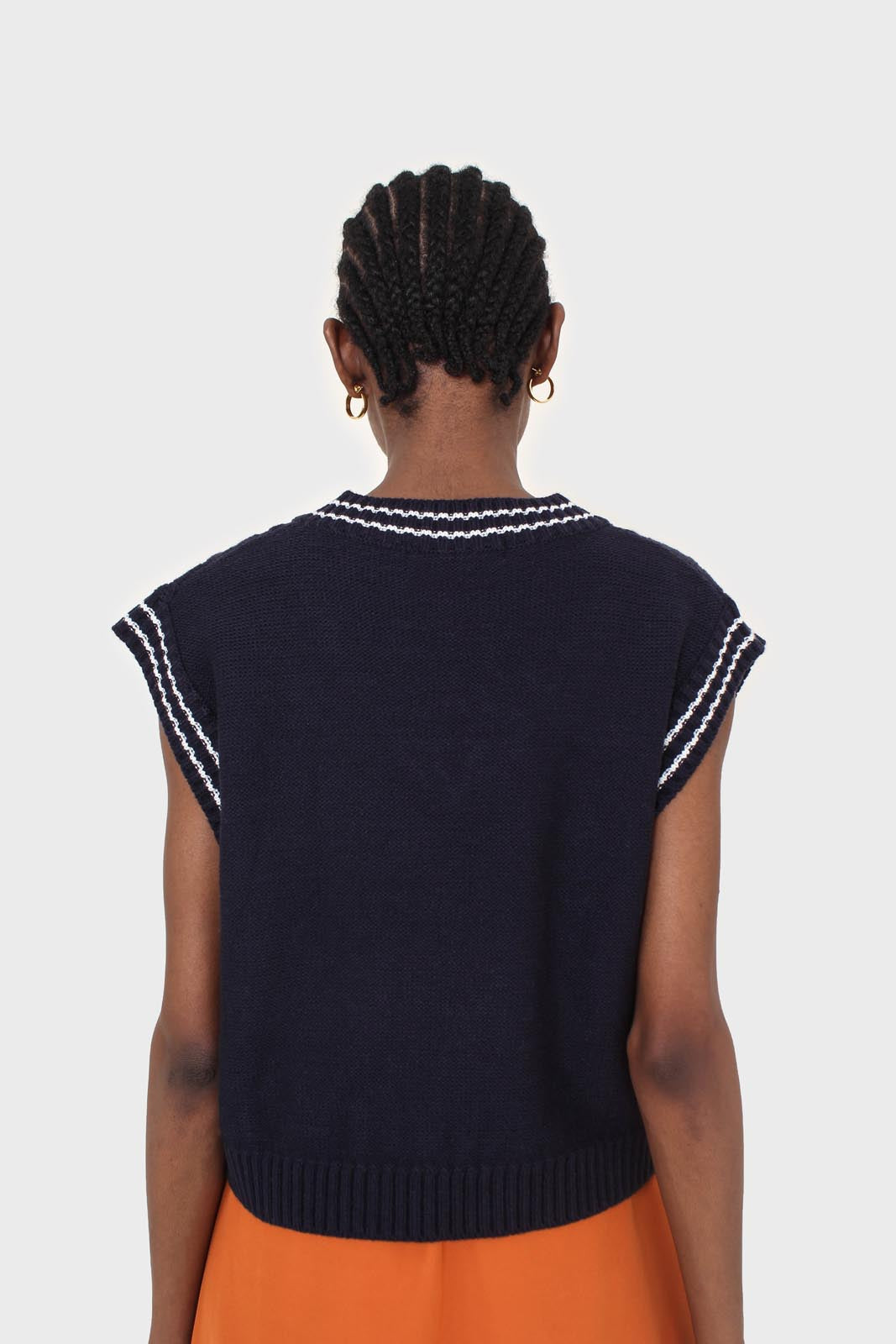 Navy and white varsity cable sweater vest_3