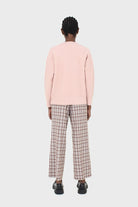 Brown plaid wide leg trousers_5