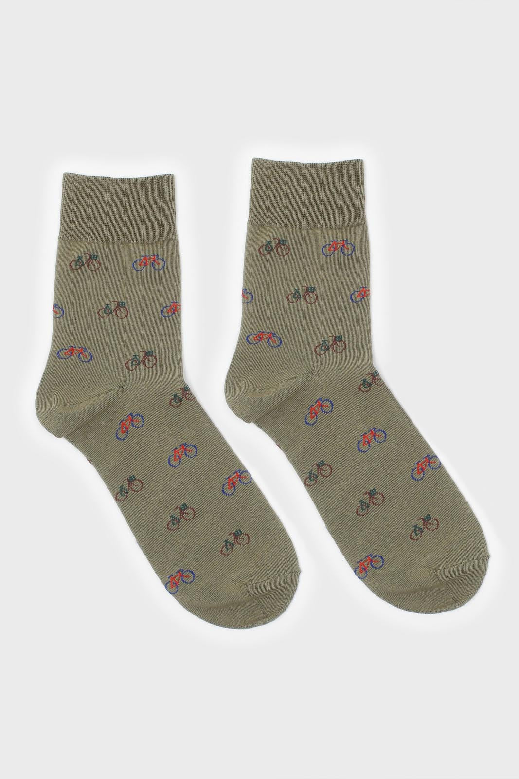 Pale khaki tiny bicycle socks_4