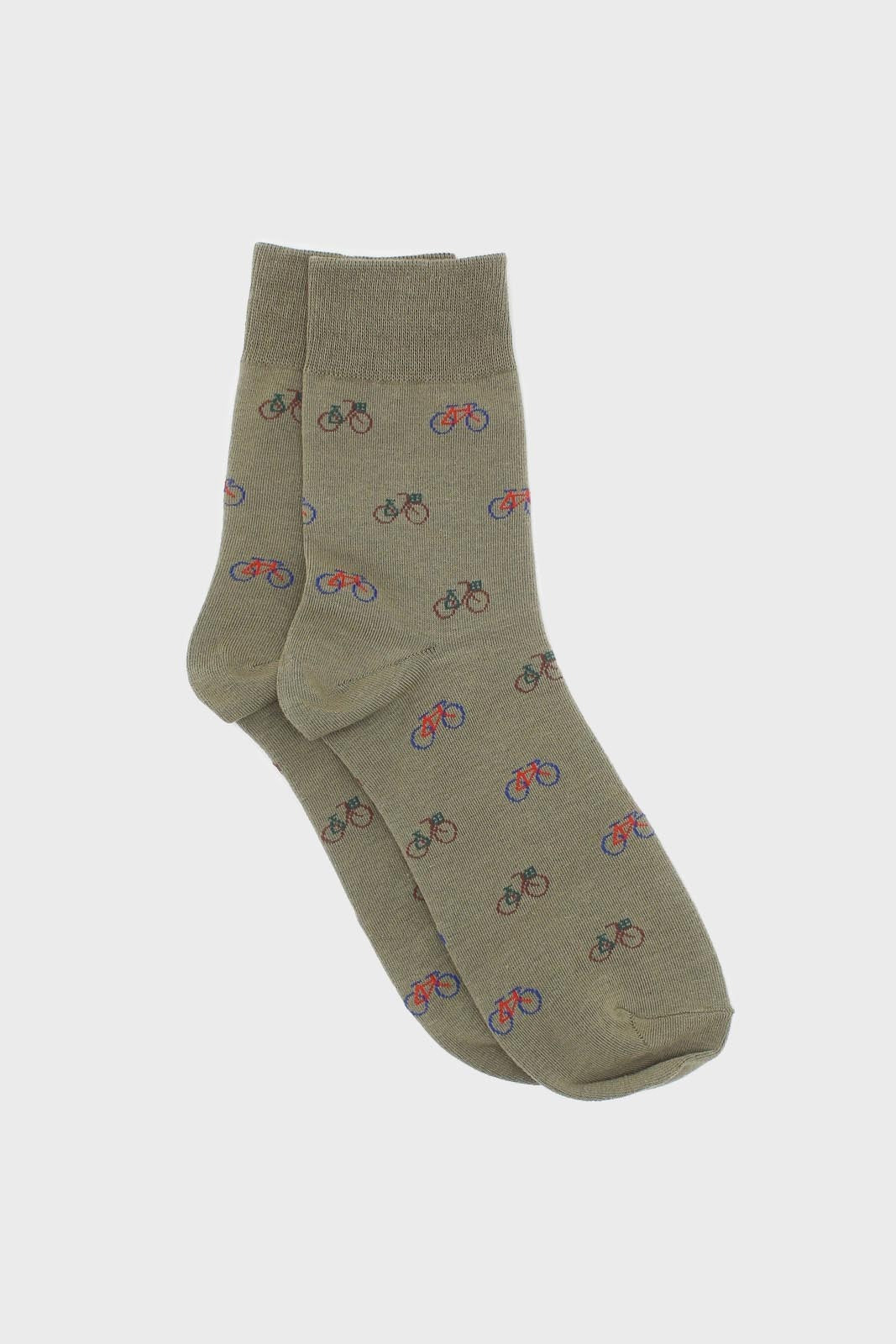 Pale khaki tiny bicycle socks_1