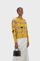 Ivory and black polka dot elasticated waistband maxi skirt_6