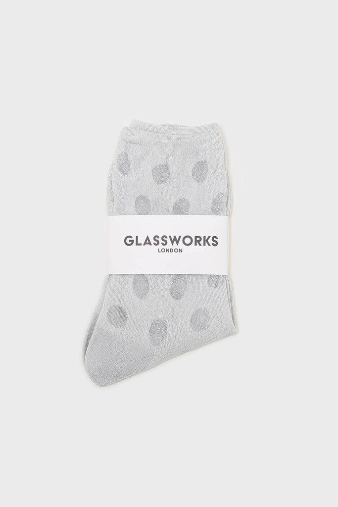 Silver metallic polka dots socks_3