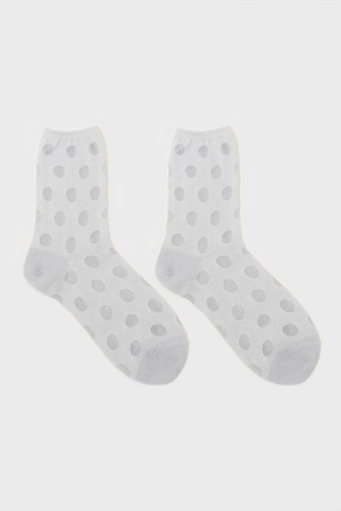 Silver metallic polka dots socks_4