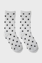 Silver and black metallic polka dot socks_3