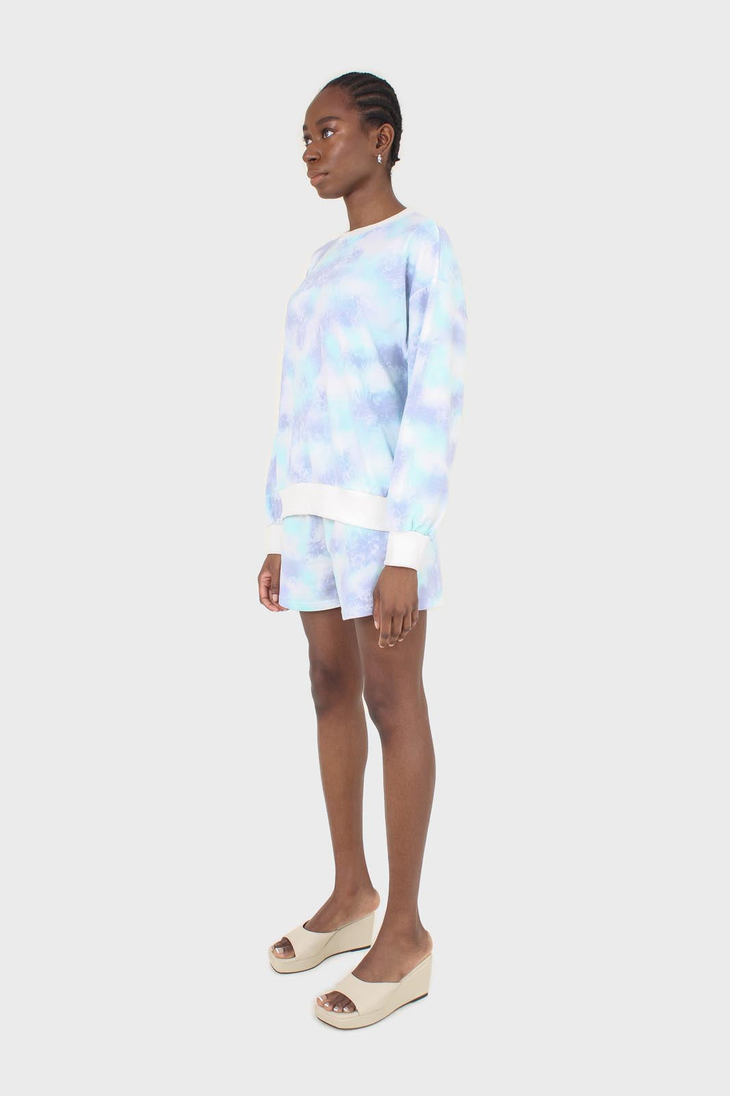 Blue and green tie dye shorts_6