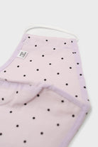 Lilac and black polka dot face mask_1