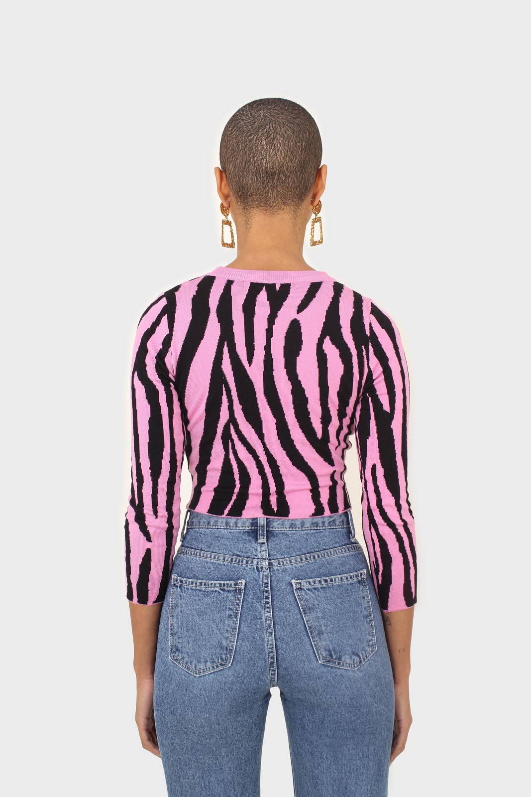 Hot pink and black zebra cropped top_5